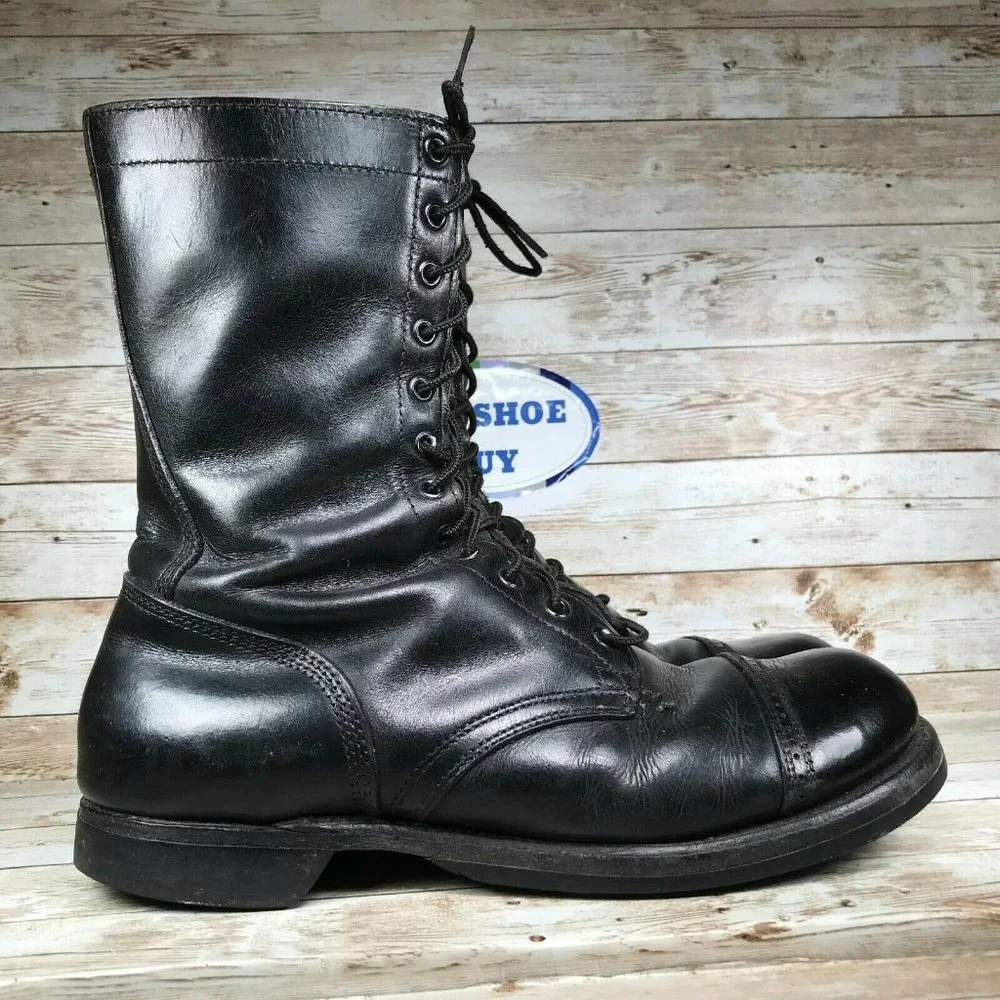 BILTRITE MEN'S SIZE 10.5 BLACK LACE UP COMBAT BOOTS